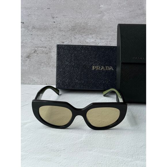 NEW Prada PR D02S Cat Eye Sunglasses in Black Green $390 main image 3